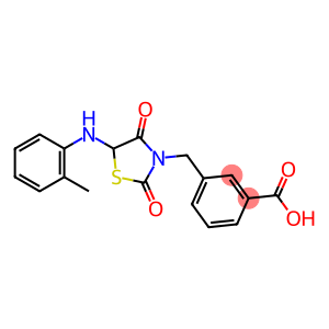 3-{[2,4-dioxo-5-(2-toluidino)-1,3-thiazolidin-3-yl]methyl}benzoic acid