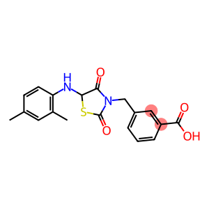 3-{[5-(2,4-dimethylanilino)-2,4-dioxo-1,3-thiazolidin-3-yl]methyl}benzoic acid