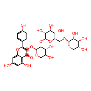 4H-1-Benzopyran-4-one, 5,7-dihydroxy-2-(4-hydroxyphenyl)-3-[(O-β-D-xylopyranosyl-(1→6)-O-β-D-glucopyranosyl-(1→2)-6-deoxy-α-L-mannopyranosyl)oxy]-