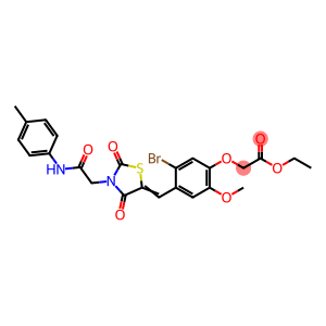 ethyl {5-bromo-2-methoxy-4-[(Z)-(3-{2-[(4-methylphenyl)amino]-2-oxoethyl}-2,4-dioxo-1,3-thiazolidin-5-ylidene)methyl]phenoxy}acetate