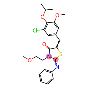 5-(3-chloro-4-isopropoxy-5-methoxybenzylidene)-3-(2-methoxyethyl)-2-(phenylimino)-1,3-thiazolidin-4-one