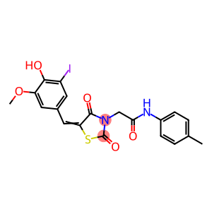 2-[5-(4-hydroxy-3-iodo-5-methoxybenzylidene)-2,4-dioxo-1,3-thiazolidin-3-yl]-N-(4-methylphenyl)acetamide