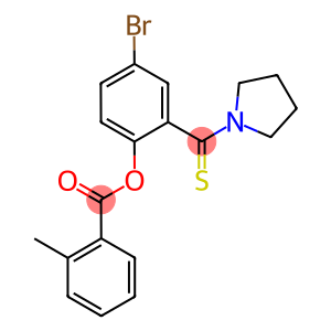 4-bromo-2-(pyrrolidin-1-ylcarbothioyl)phenyl 2-methylbenzoate