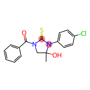 1-benzoyl-3-(4-chlorophenyl)-4-hydroxy-4-methylimidazolidine-2-thione