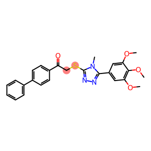 1-[1,1'-biphenyl]-4-yl-2-{[4-methyl-5-(3,4,5-trimethoxyphenyl)-4H-1,2,4-triazol-3-yl]sulfanyl}ethanone