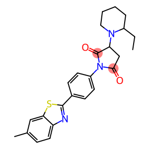 3-(2-ethyl-1-piperidinyl)-1-[4-(6-methyl-1,3-benzothiazol-2-yl)phenyl]-2,5-pyrrolidinedione