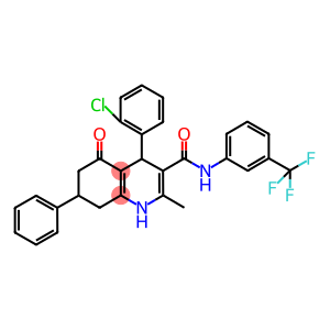 4-(2-chlorophenyl)-2-methyl-5-oxo-7-phenyl-N-[3-(trifluoromethyl)phenyl]-1,4,5,6,7,8-hexahydro-3-quinolinecarboxamide