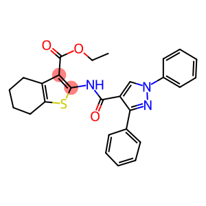 ethyl 2-{[(1,3-diphenyl-1H-pyrazol-4-yl)carbonyl]amino}-4,5,6,7-tetrahydro-1-benzothiophene-3-carboxylate