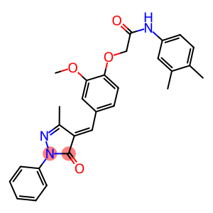 N-(3,4-dimethylphenyl)-2-{2-methoxy-4-[(3-methyl-5-oxo-1-phenyl-1,5-dihydro-4H-pyrazol-4-ylidene)methyl]phenoxy}acetamide