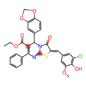 ethyl 5-(1,3-benzodioxol-5-yl)-2-(3-chloro-4-hydroxy-5-methoxybenzylidene)-3-oxo-7-phenyl-2,3-dihydro-5H-[1,3]thiazolo[3,2-a]pyrimidine-6-carboxylate