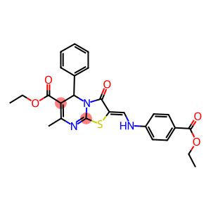 ethyl 2-{[4-(ethoxycarbonyl)anilino]methylene}-7-methyl-3-oxo-5-phenyl-2,3-dihydro-5H-[1,3]thiazolo[3,2-a]pyrimidine-6-carboxylate