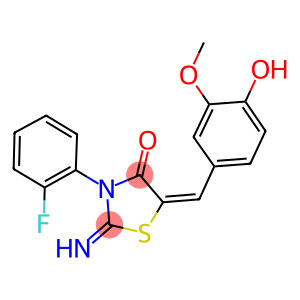 3-(2-fluorophenyl)-5-(4-hydroxy-3-methoxybenzylidene)-2-imino-1,3-thiazolidin-4-one