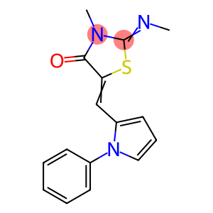 (2Z,5E)-3-methyl-2-(methylimino)-5-[(1-phenyl-1H-pyrrol-2-yl)methylidene]-1,3-thiazolidin-4-one