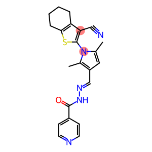 N'-{[1-(3-cyano-4,5,6,7-tetrahydro-1-benzothien-2-yl)-2,5-dimethyl-1H-pyrrol-3-yl]methylene}isonicotinohydrazide