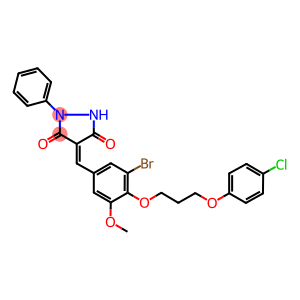 4-{3-bromo-4-[3-(4-chlorophenoxy)propoxy]-5-methoxybenzylidene}-1-phenyl-3,5-pyrazolidinedione