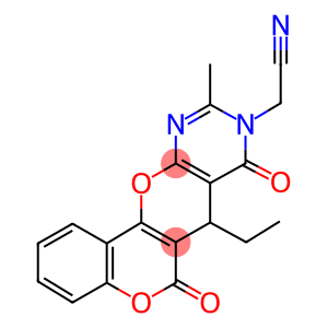 (7-ethyl-10-methyl-6,8-dioxo-6H,7H-chromeno[3',4':5,6]pyrano[2,3-d]pyrimidin-9(8H)-yl)acetonitrile