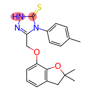 3-{[(2,2-dimethyl-2,3-dihydro-1-benzofuran-7-yl)oxy]methyl}-4-(4-methylphenyl)-4,5-dihydro-1H-1,2,4-triazole-5-thione