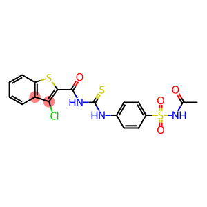 Benzo[b]thiophene-2-carboxamide, N-[[[4-[(acetylamino)sulfonyl]phenyl]amino]thioxomethyl]-3-chloro-