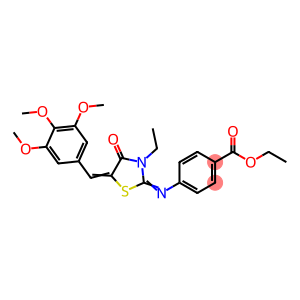 ethyl 4-{[3-ethyl-4-oxo-5-(3,4,5-trimethoxybenzylidene)-1,3-thiazolidin-2-ylidene]amino}benzoate