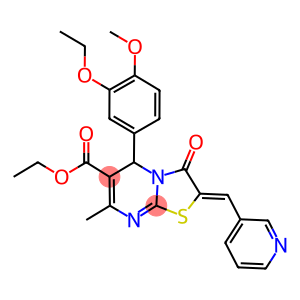 ethyl 5-(3-ethoxy-4-methoxyphenyl)-7-methyl-3-oxo-2-(3-pyridinylmethylene)-2,3-dihydro-5H-[1,3]thiazolo[3,2-a]pyrimidine-6-carboxylate