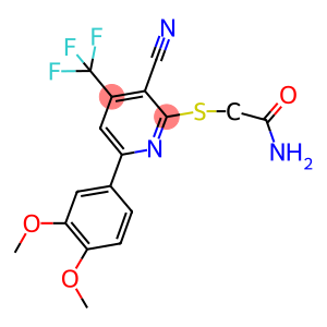 2-{[3-cyano-6-(3,4-dimethoxyphenyl)-4-(trifluoromethyl)-2-pyridinyl]sulfanyl}acetamide