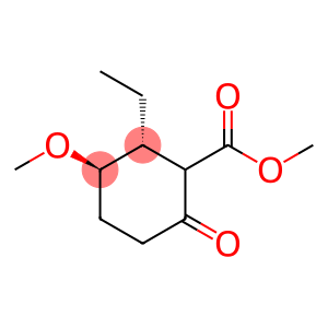 Cyclohexanecarboxylic acid, 2-ethyl-3-methoxy-6-oxo-, methyl ester, (2R,3R)-rel- (9CI)