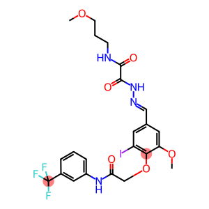 2-[2-(3-iodo-5-methoxy-4-{2-oxo-2-[3-(trifluoromethyl)anilino]ethoxy}benzylidene)hydrazino]-N-(3-methoxypropyl)-2-oxoacetamide