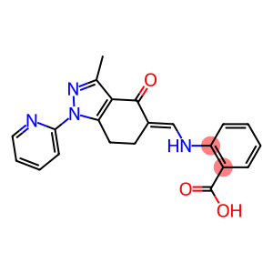 2-({[3-methyl-4-oxo-1-(2-pyridinyl)-1,4,6,7-tetrahydro-5H-indazol-5-ylidene]methyl}amino)benzoic acid