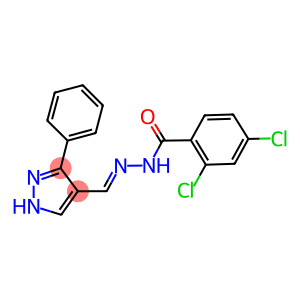 2,4-dichloro-N'-[(3-phenyl-1H-pyrazol-4-yl)methylene]benzohydrazide