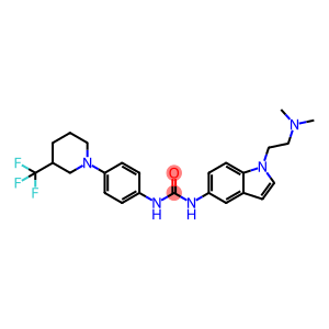 Urea, N-[1-[2-(dimethylamino)ethyl]-1H-indol-5-yl]-N'-[4-[3-(trifluoromethyl)-1-piperidinyl]phenyl]-