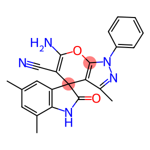 6-amino-3,5',7'-trimethyl-2'-oxo-1-phenyl-1,1',3',4-tetrahydrospiro(pyrano[2,3-c]pyrazole-4,3'-[2'H]-indole)-5-carbonitrile