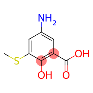 Benzoic acid, 5-amino-2-hydroxy-3-(methylthio)- (9CI)