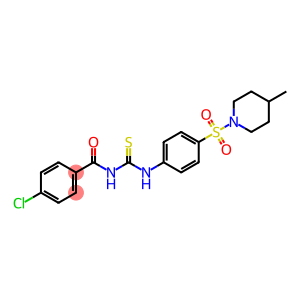 4-chloro-N-[({4-[(4-methyl-1-piperidinyl)sulfonyl]phenyl}amino)carbonothioyl]benzamide