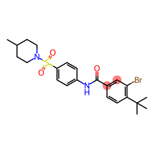 3-bromo-4-tert-butyl-N-{4-[(4-methyl-1-piperidinyl)sulfonyl]phenyl}benzamide