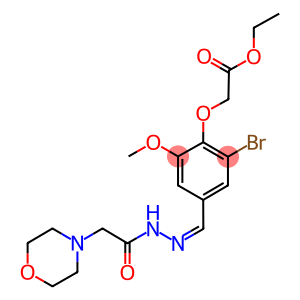 ethyl {2-bromo-6-methoxy-4-[2-(4-morpholinylacetyl)carbohydrazonoyl]phenoxy}acetate
