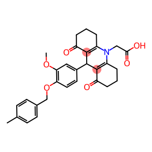 (9-{3-methoxy-4-[(4-methylbenzyl)oxy]phenyl}-1,8-dioxo-2,3,4,5,6,7,8,9-octahydro-10(1H)-acridinyl)acetic acid