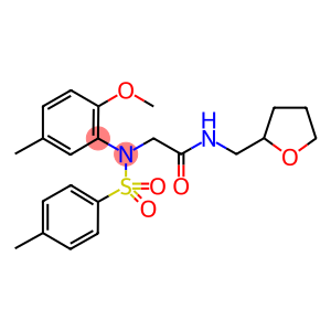 2-{2-methoxy-5-methyl[(4-methylphenyl)sulfonyl]anilino}-N-(tetrahydrofuran-2-ylmethyl)acetamide