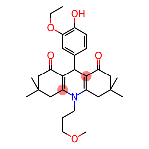 9-(3-ethoxy-4-hydroxyphenyl)-10-(3-methoxypropyl)-3,3,6,6-tetramethyl-3,4,6,7,9,10-hexahydro-1,8(2H,5H)-acridinedione