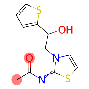 Acetamide, N-(3-(2-hydroxy-2-(2-thienyl)ethyl)-4-thiazolin-2-ylidene)-