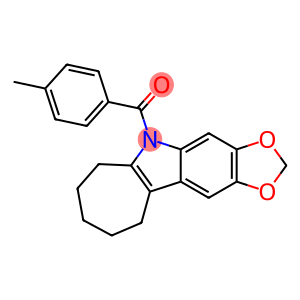 5,6,7,8,9,10-Hexahydro-5-(4-methylbenzoyl)cyclohepta[b]-1,3-dioxolo[4,5-f]indole