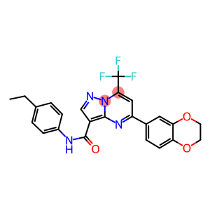 5-(2,3-dihydro-1,4-benzodioxin-6-yl)-N-(4-ethylphenyl)-7-(trifluoromethyl)pyrazolo[1,5-a]pyrimidine-3-carboxamide