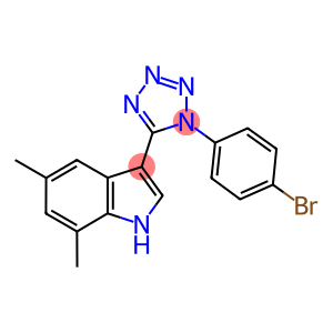 3-[1-(4-bromophenyl)-1H-tetraazol-5-yl]-5,7-dimethyl-1H-indole