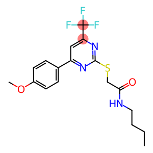 N-butyl-2-{[4-(4-methoxyphenyl)-6-(trifluoromethyl)-2-pyrimidinyl]sulfanyl}acetamide