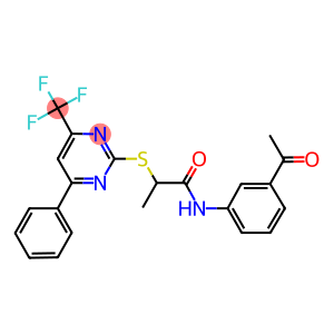 N-(3-acetylphenyl)-2-{[4-phenyl-6-(trifluoromethyl)-2-pyrimidinyl]sulfanyl}propanamide