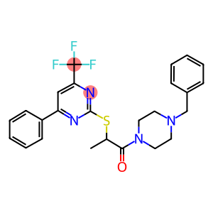 2-(4-benzyl-1-piperazinyl)-1-methyl-2-oxoethyl 4-phenyl-6-(trifluoromethyl)-2-pyrimidinyl sulfide