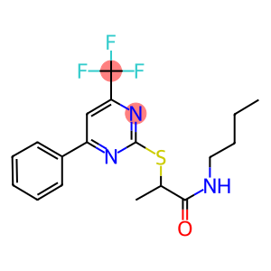N-butyl-2-{[4-phenyl-6-(trifluoromethyl)-2-pyrimidinyl]sulfanyl}propanamide