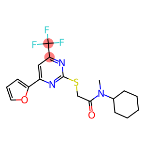 N-cyclohexyl-2-{[4-(2-furyl)-6-(trifluoromethyl)-2-pyrimidinyl]sulfanyl}-N-methylacetamide