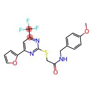 2-{[4-(2-furyl)-6-(trifluoromethyl)-2-pyrimidinyl]sulfanyl}-N-(4-methoxybenzyl)acetamide