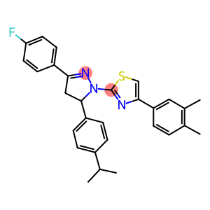 4-(3,4-dimethylphenyl)-2-[3-(4-fluorophenyl)-5-(4-isopropylphenyl)-4,5-dihydro-1H-pyrazol-1-yl]-1,3-thiazole