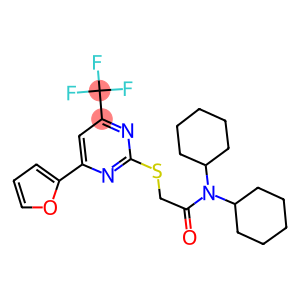 N,N-dicyclohexyl-2-{[4-(2-furyl)-6-(trifluoromethyl)-2-pyrimidinyl]sulfanyl}acetamide